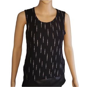 Modern Edge Shirt 90s Vintage Glittery Tank Top Black Sparkly Diamond Pattern Se